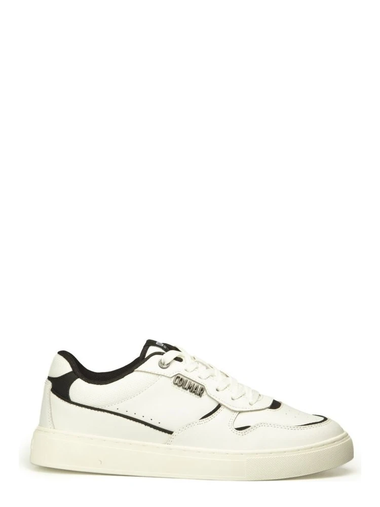 Black And White Leather Low Top Sneakers