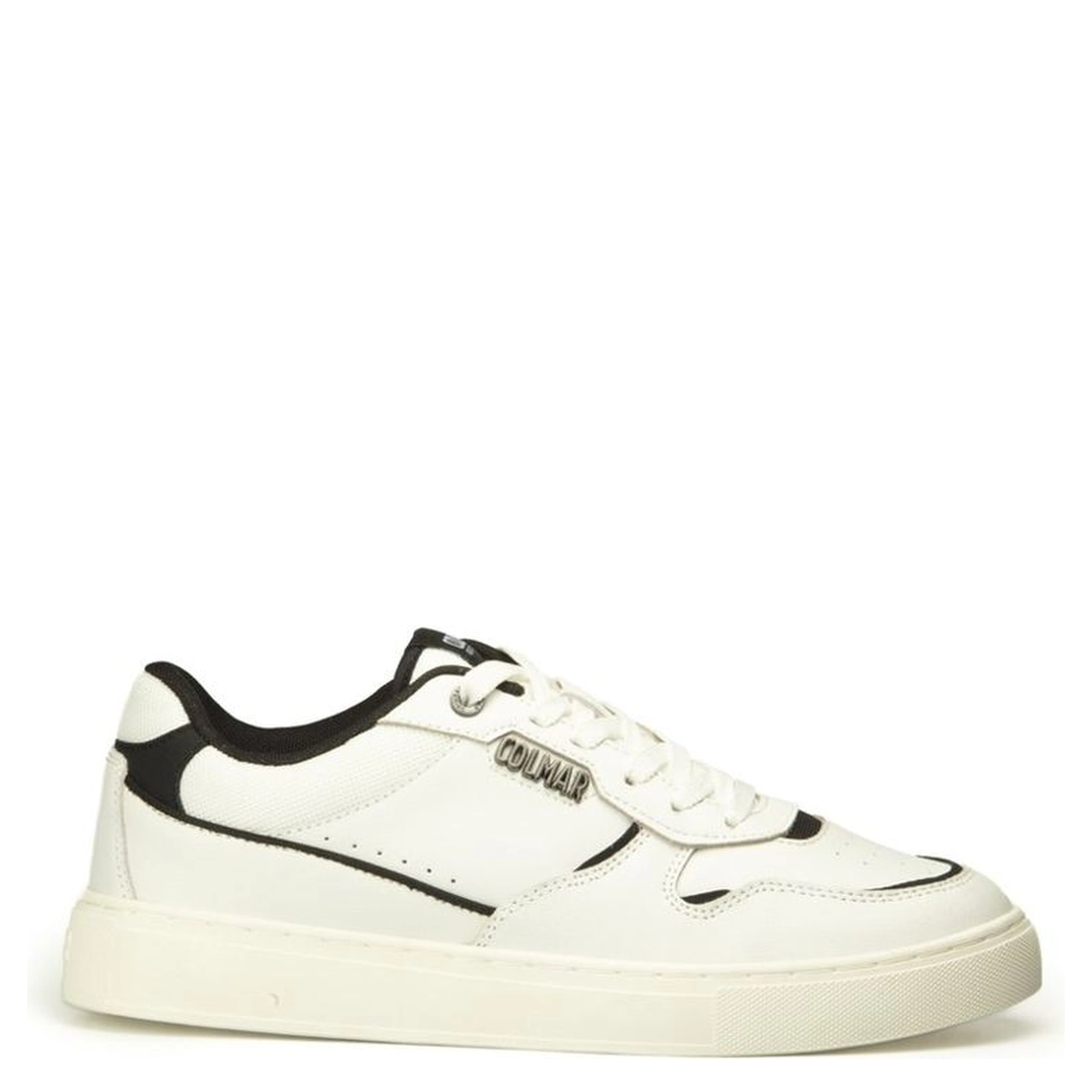 Black And White Leather Low Top Sneakers