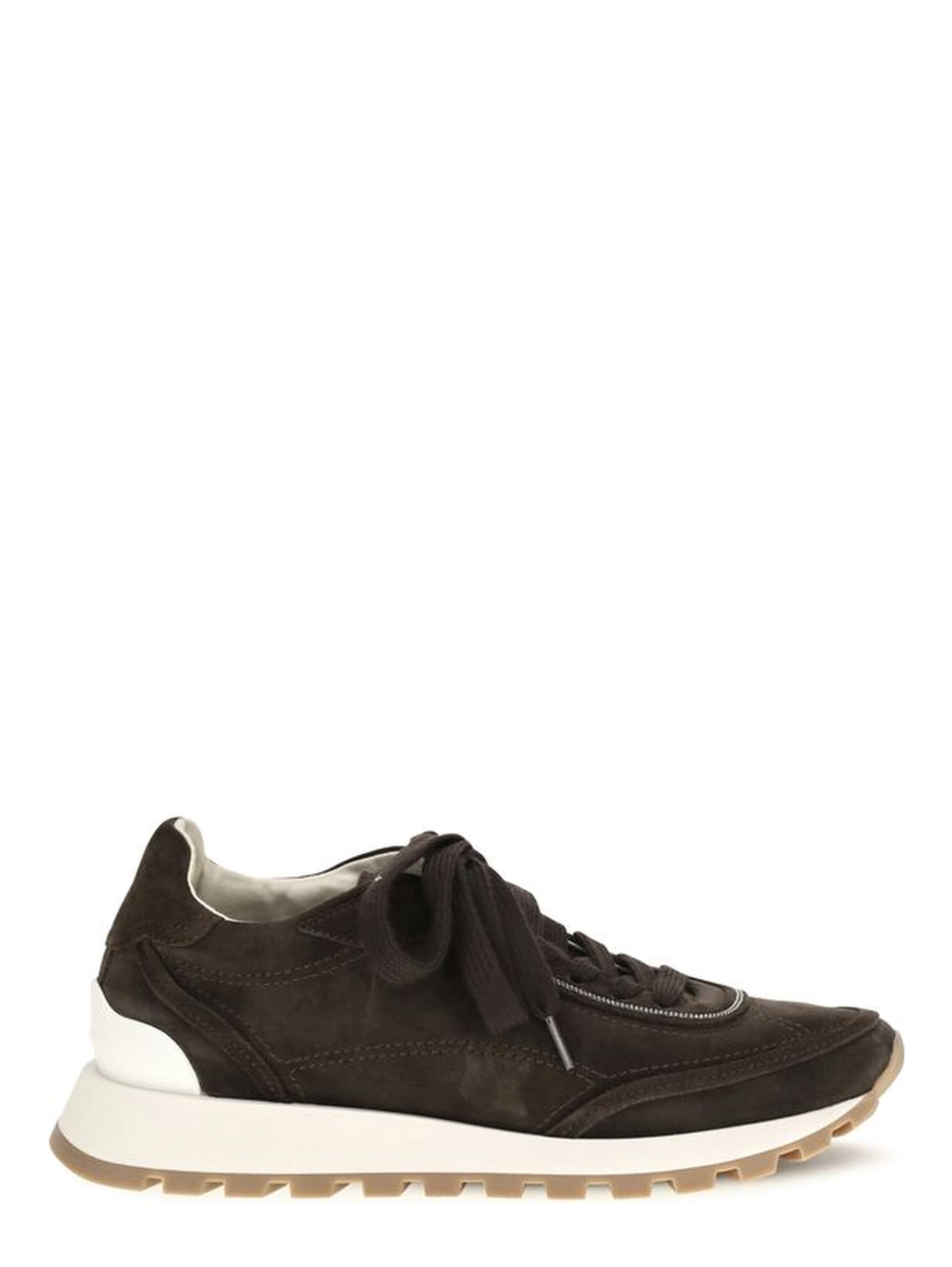 Brown Suede Leather Low Top Sneakers