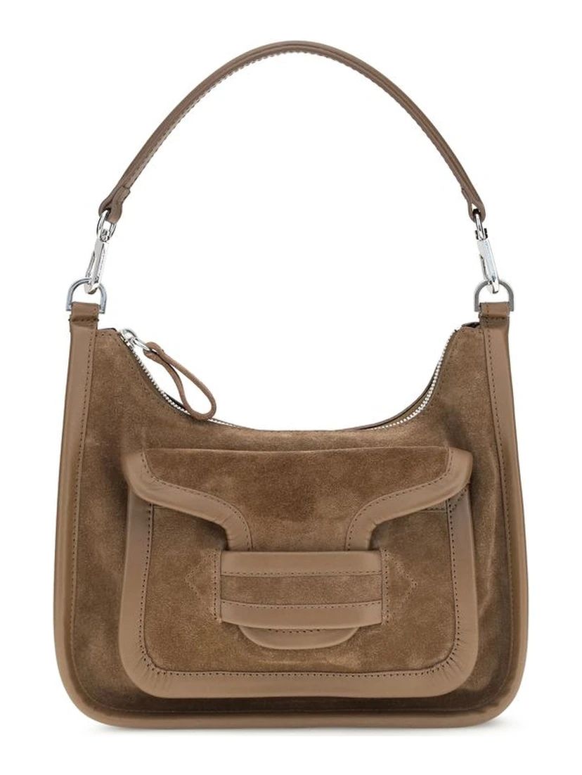Beige Calf Leather Bos Taurus Shoulder Bag