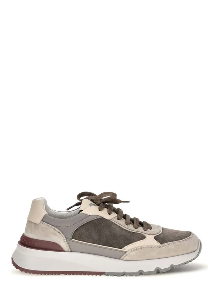 Gray Calf Leather Bos Taurus Chunky Sneakers