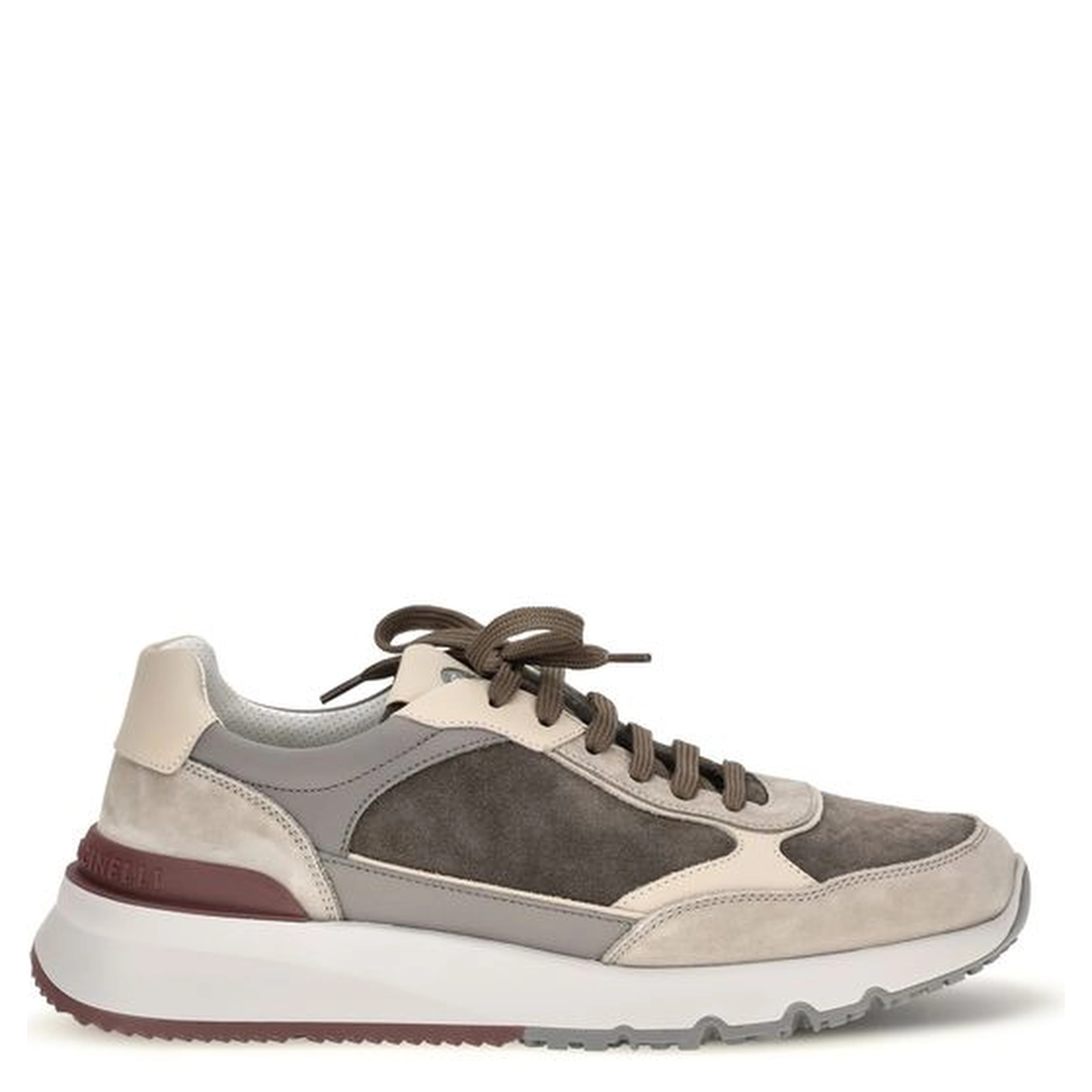 Gray Calf Leather Bos Taurus Chunky Sneakers