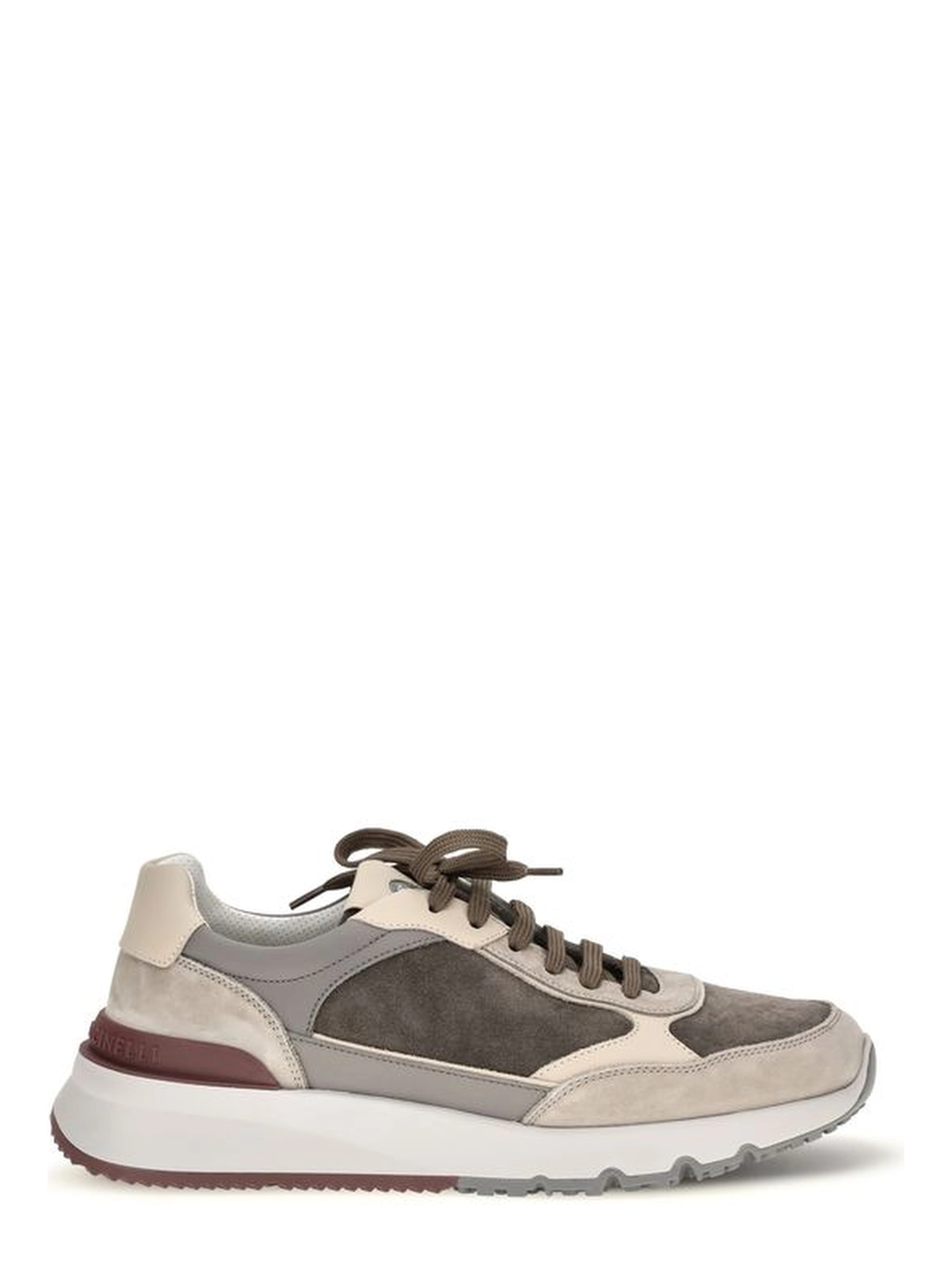 Gray Calf Leather Bos Taurus Chunky Sneakers