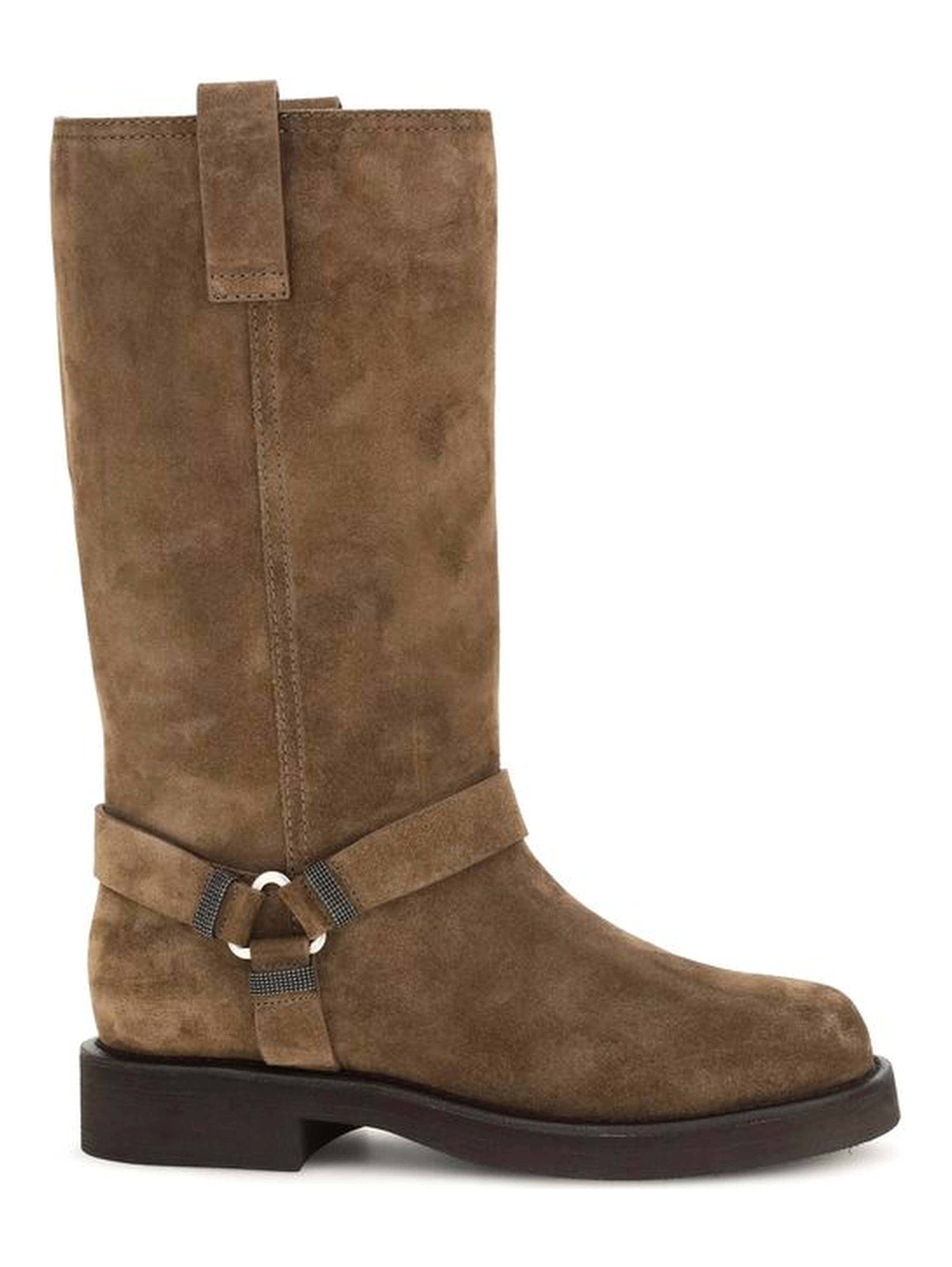 Brown Calf Leather Bos Taurus Flat Boots