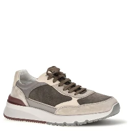 Gray Calf Leather Bos Taurus Chunky Sneakers