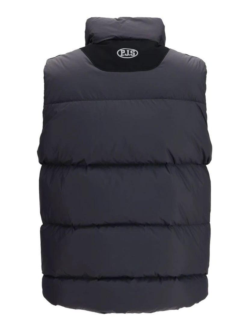 Black Polyamide Sleeveless Jacket