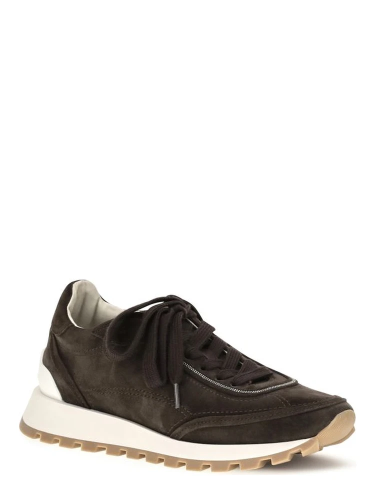 Brown Suede Leather Low Top Sneakers alternative