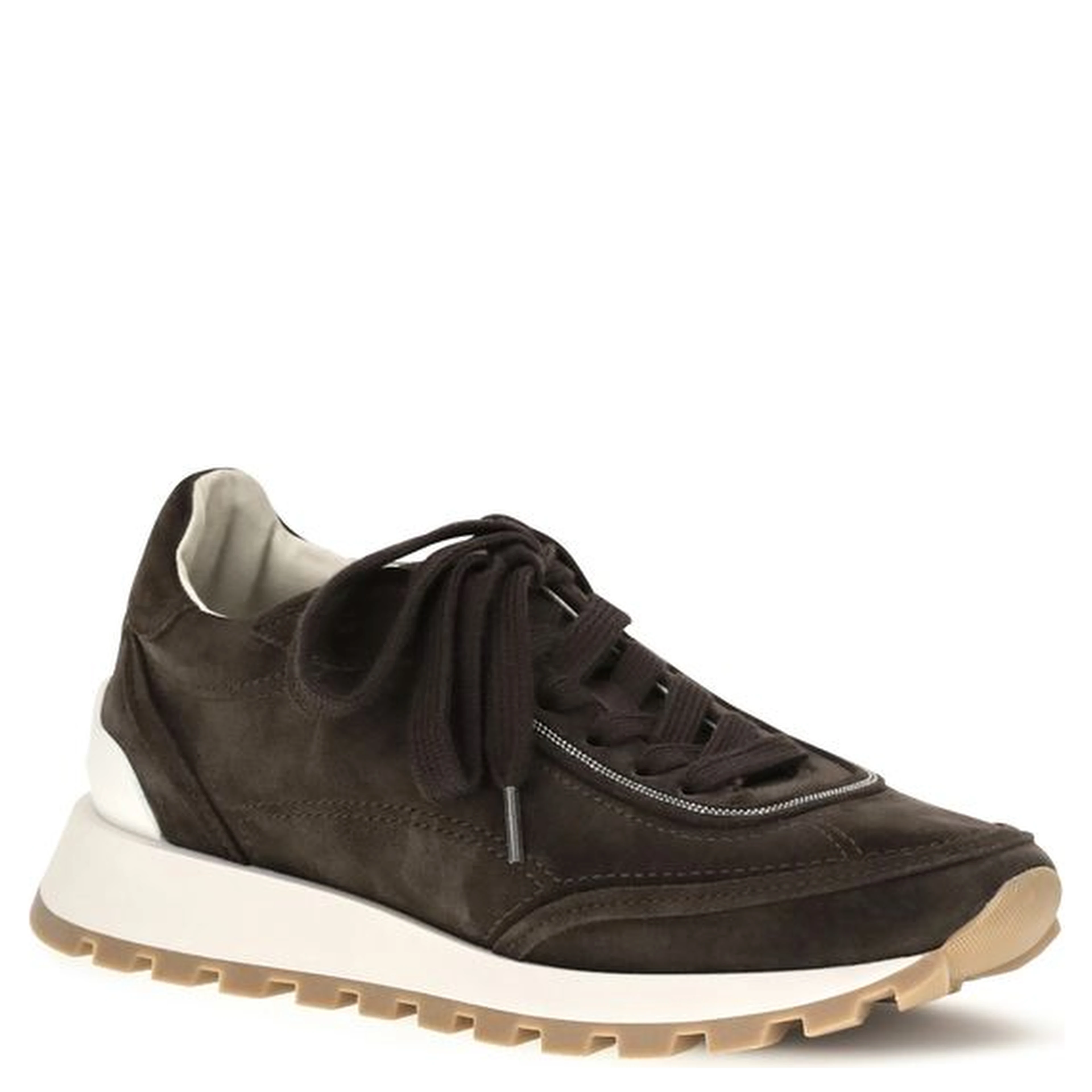 Brown Suede Leather Low Top Sneakers