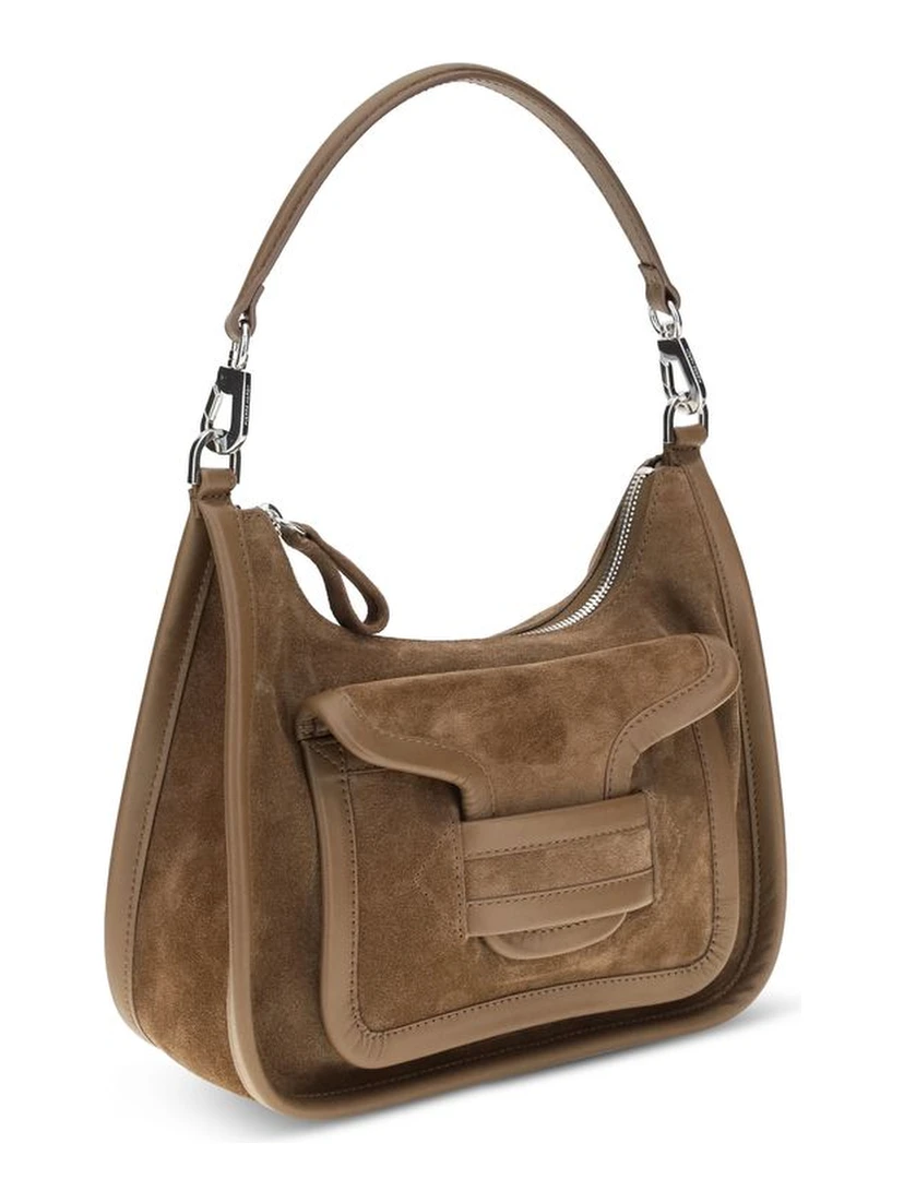 Beige Calf Leather Bos Taurus Shoulder Bag