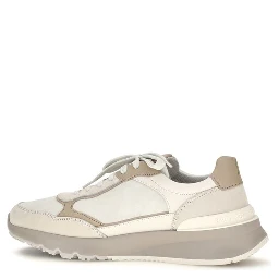 Beige Calf Leather Bos Taurus Athletic Sneakers