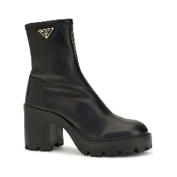 Black Calf Leather Bos Taurus Ankle Boots