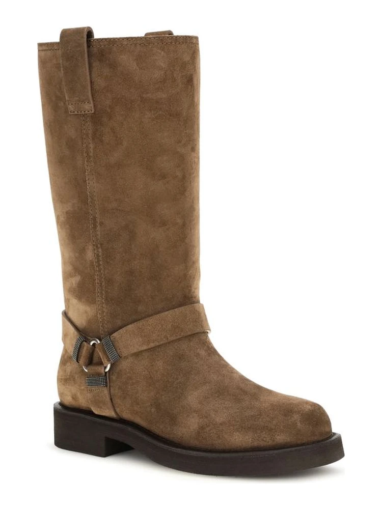 Brown Calf Leather Bos Taurus Flat Boots alternative