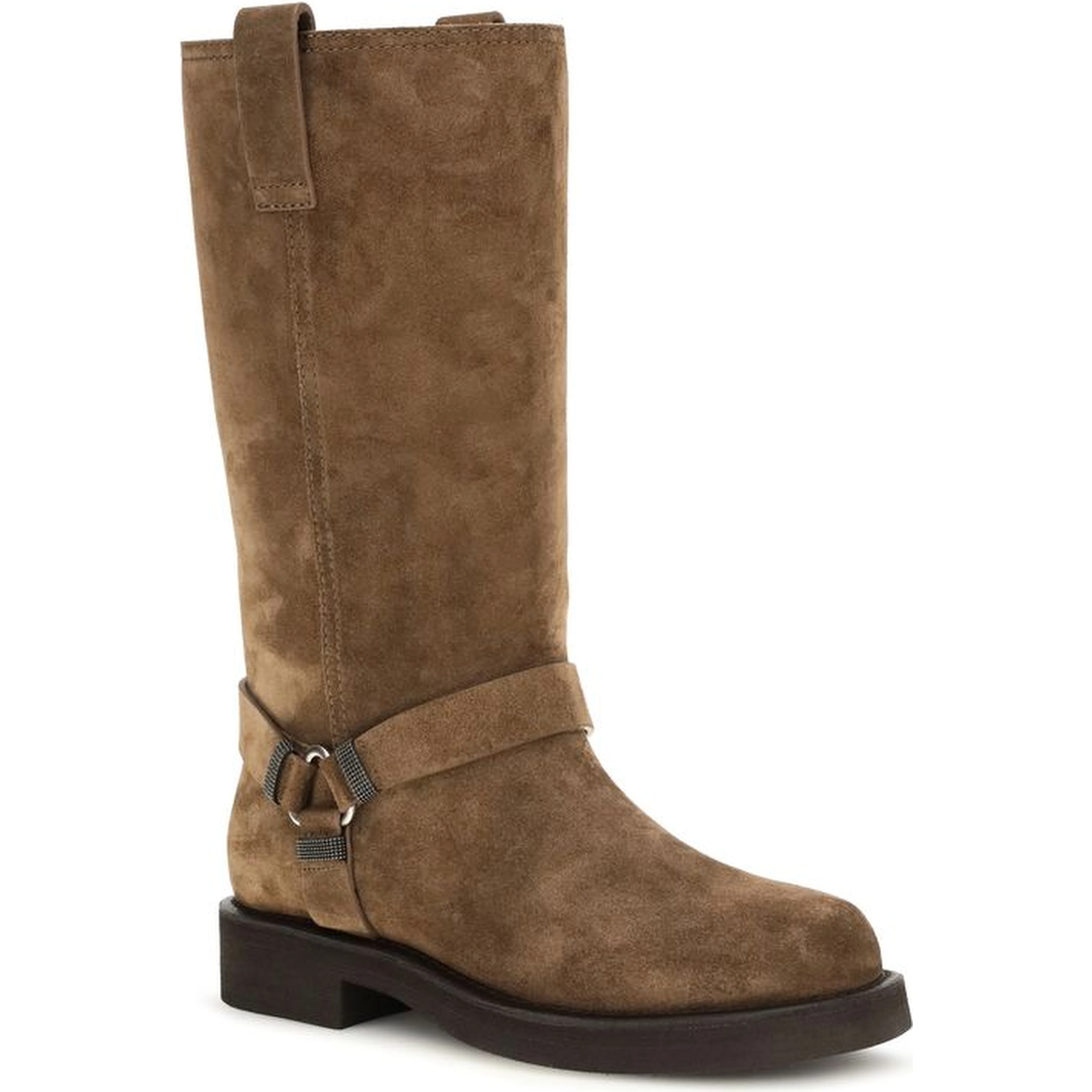 Brown Calf Leather Bos Taurus Flat Boots