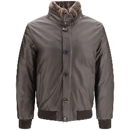 Brown Leather Full-Length Jacket