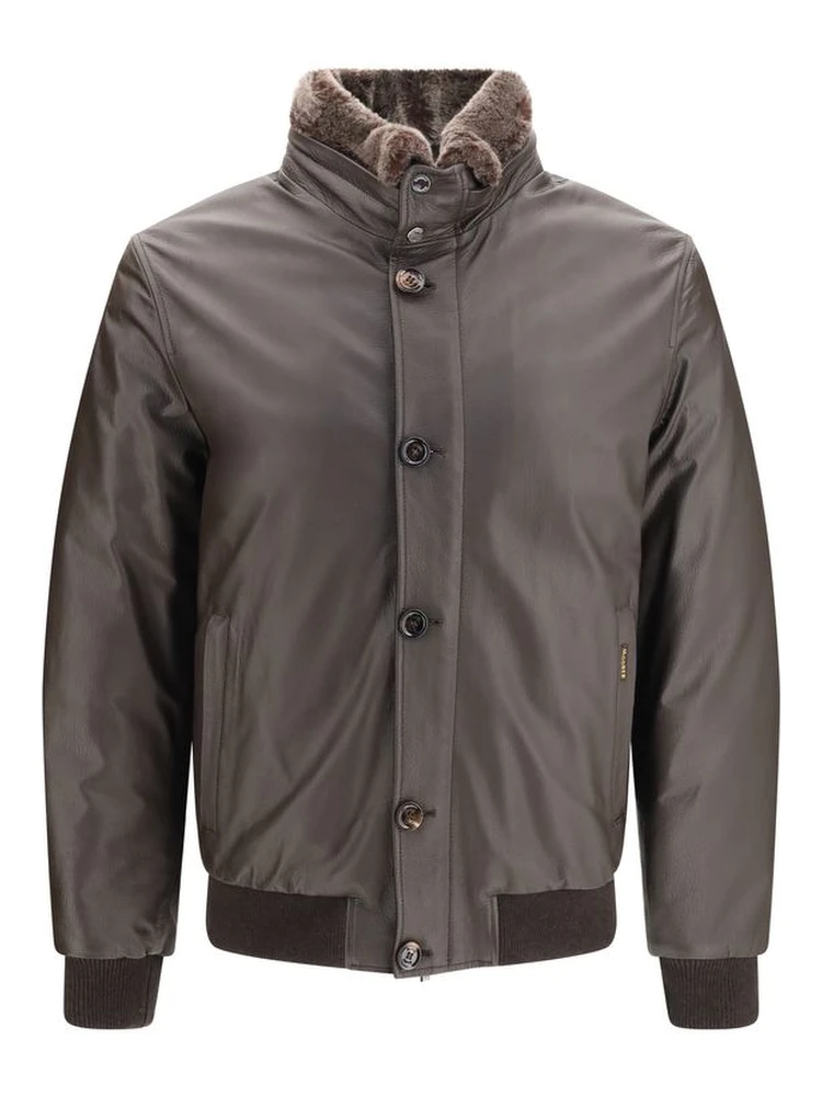 Brown Leather Full-Length Jacket