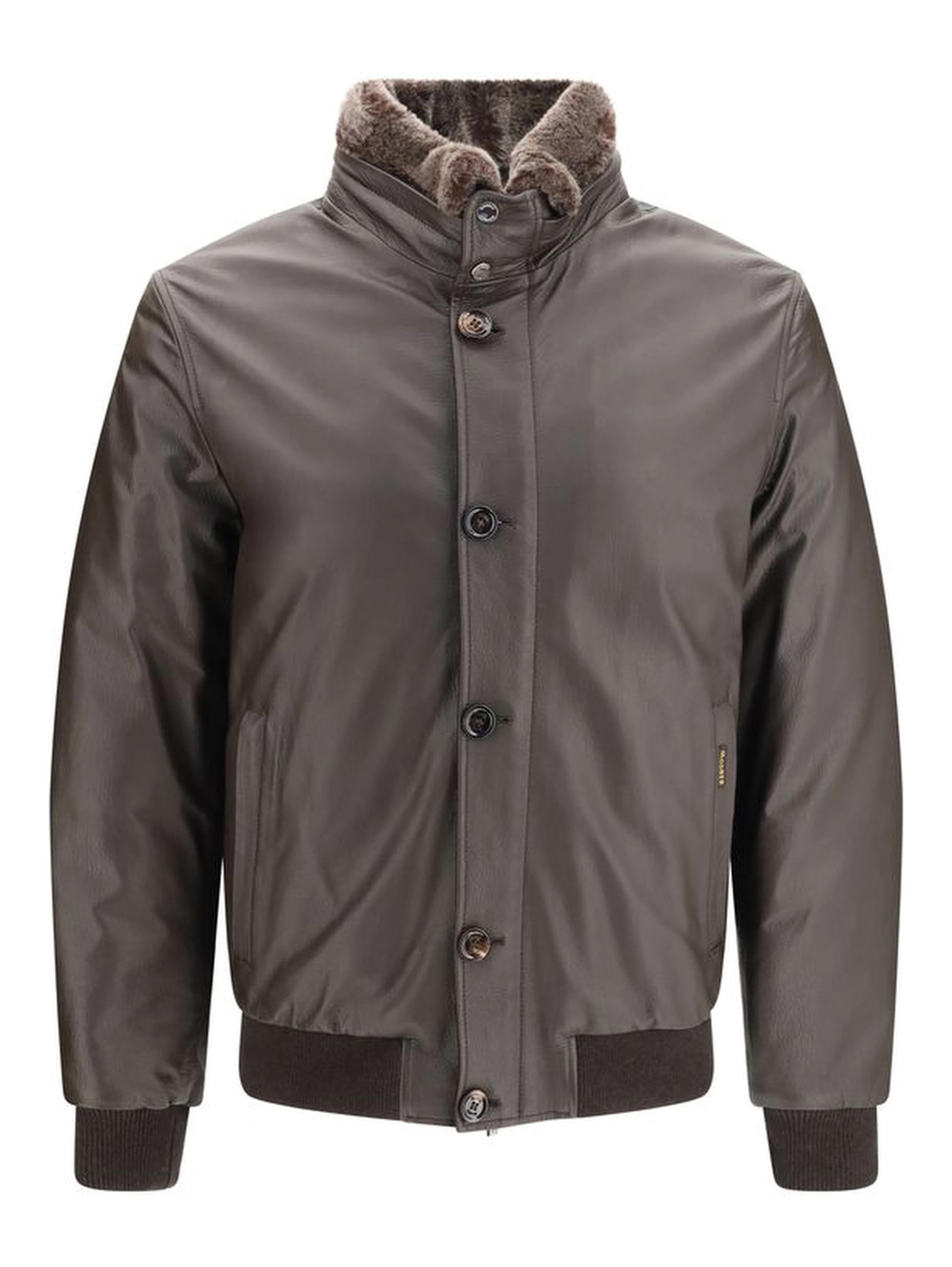 Brown Leather Full-Length Jacket