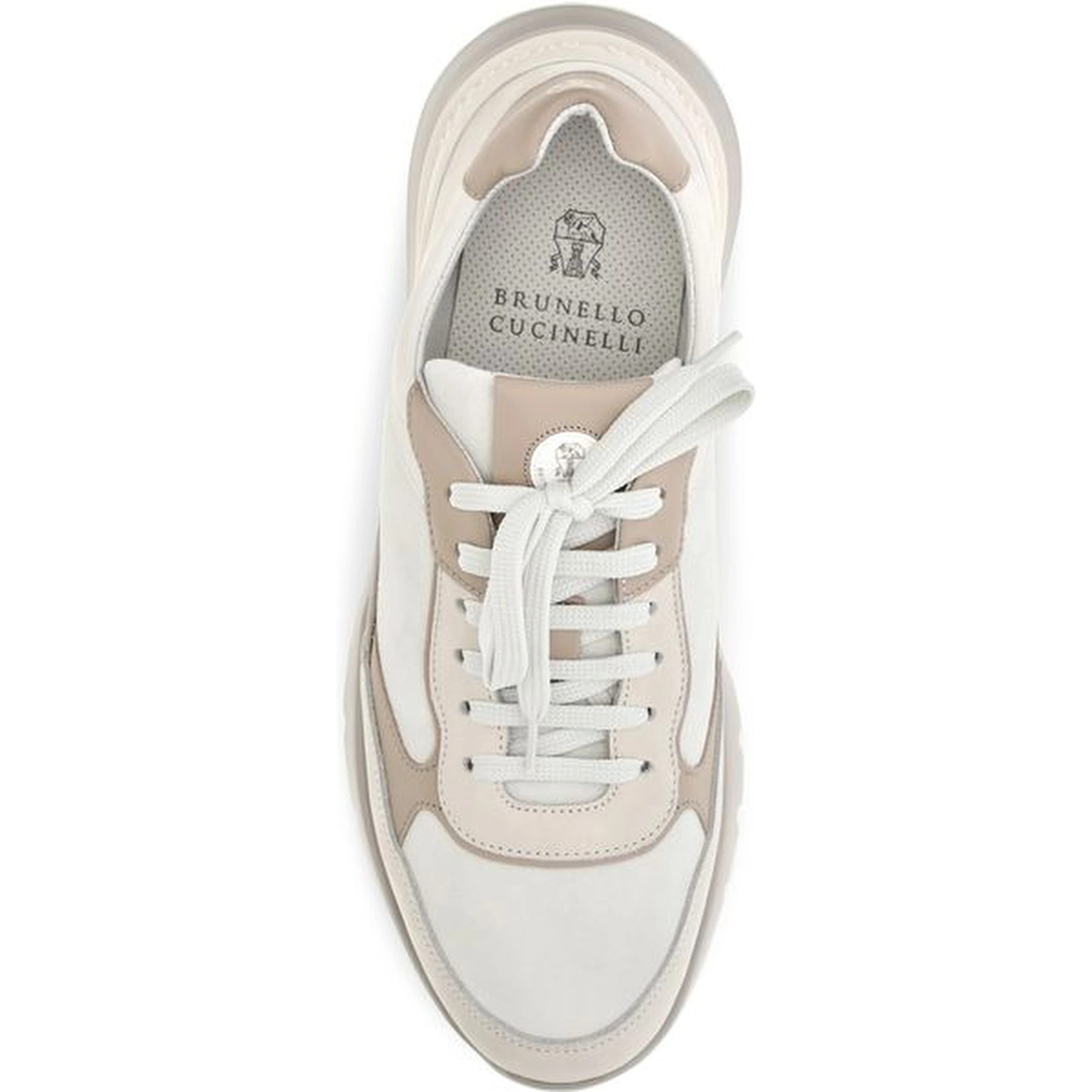 Beige Calf Leather Bos Taurus Athletic Sneakers