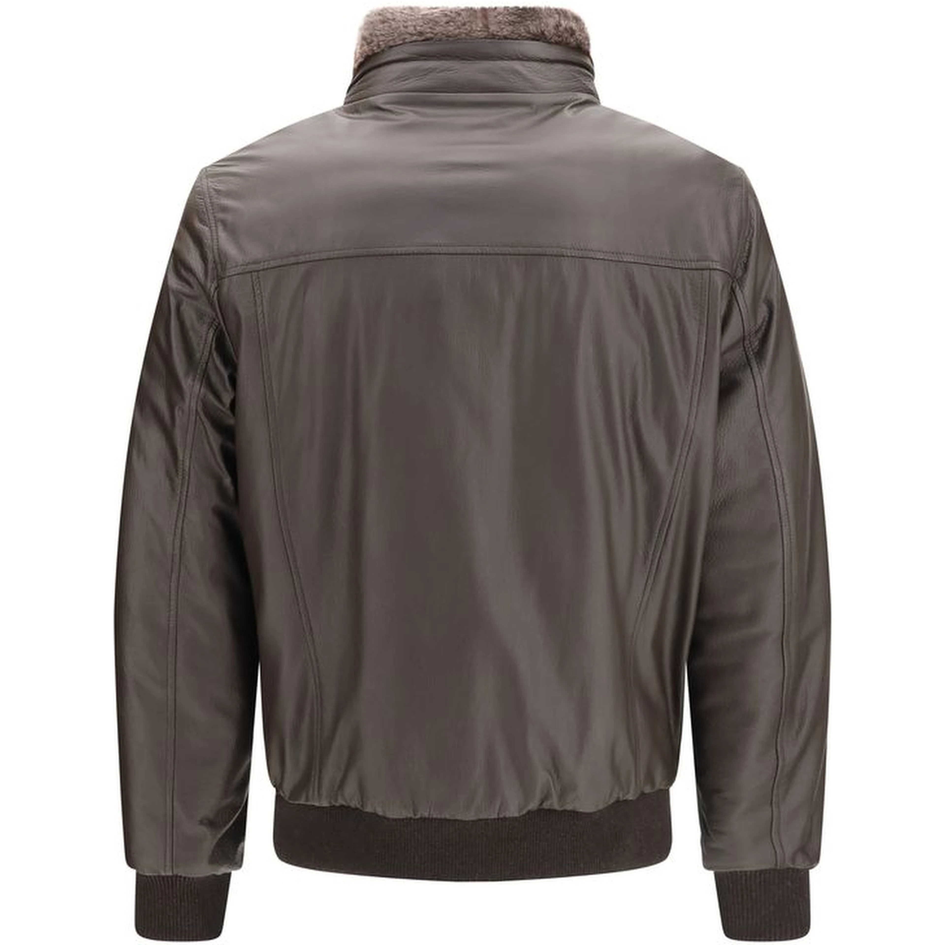 Brown Leather Full-Length Jacket