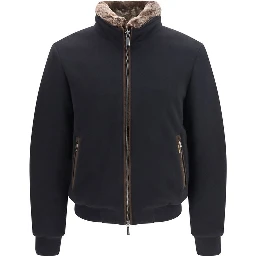Black Cashmere Bomber