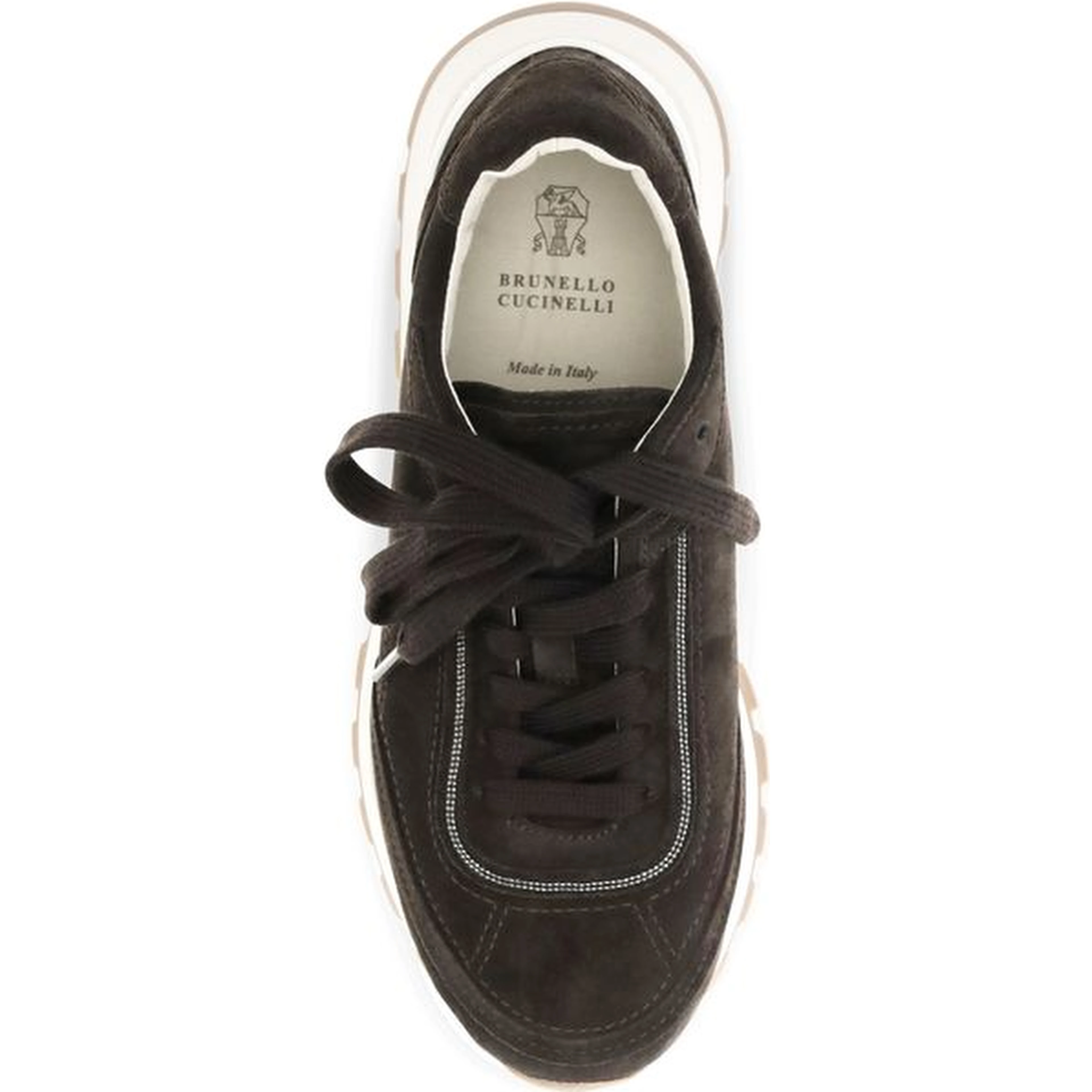 Brown Suede Leather Low Top Sneakers