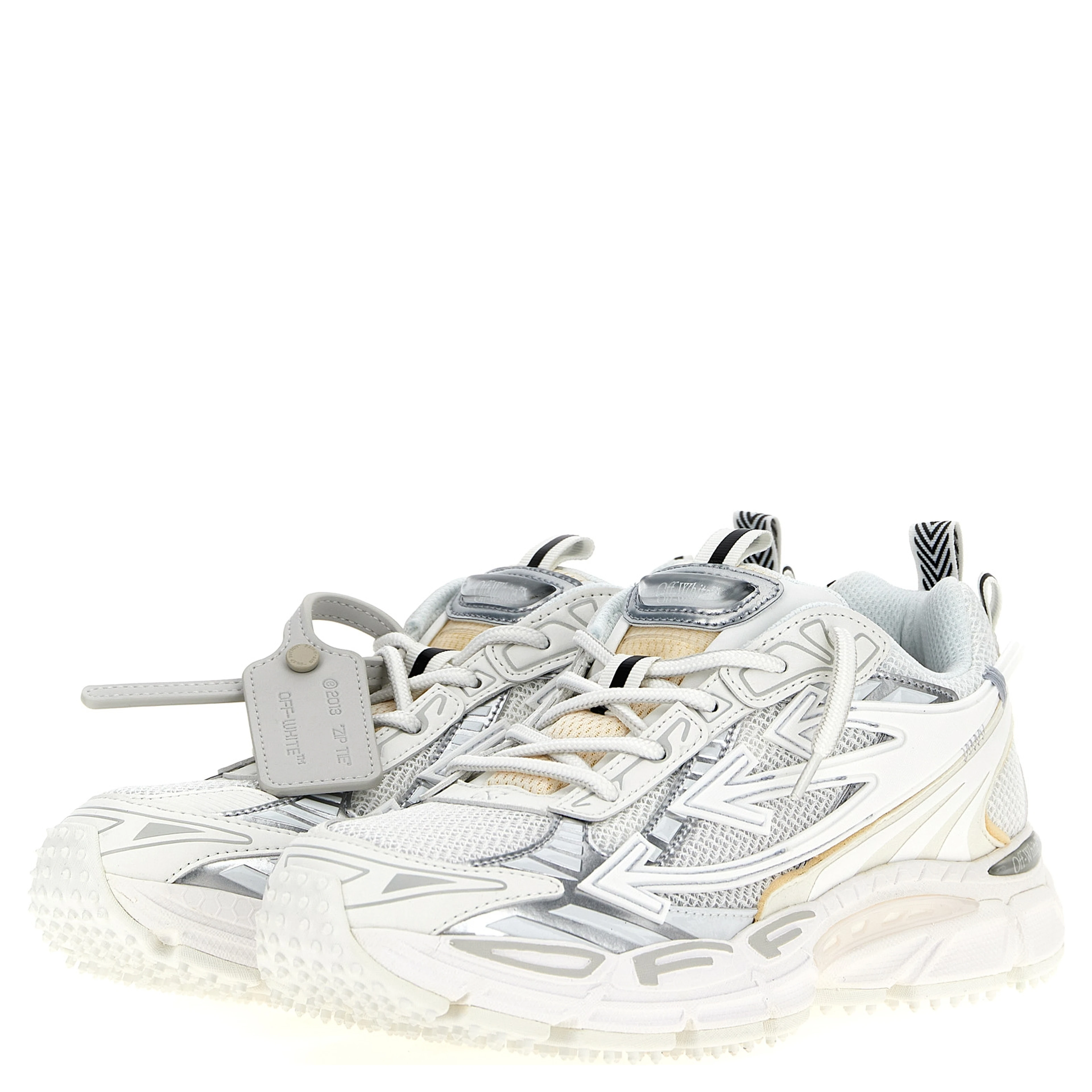 White Polyethylene Athletic Sneakers