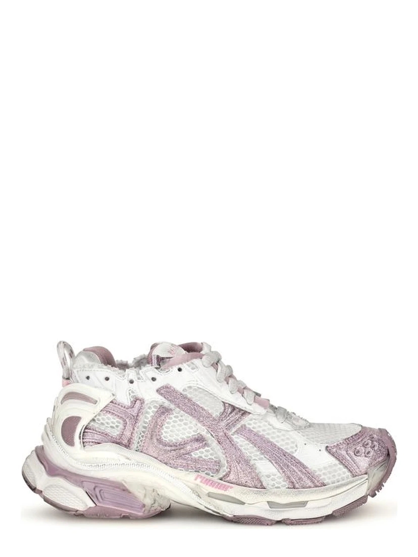 Purple Polyester Athletic Sneakers