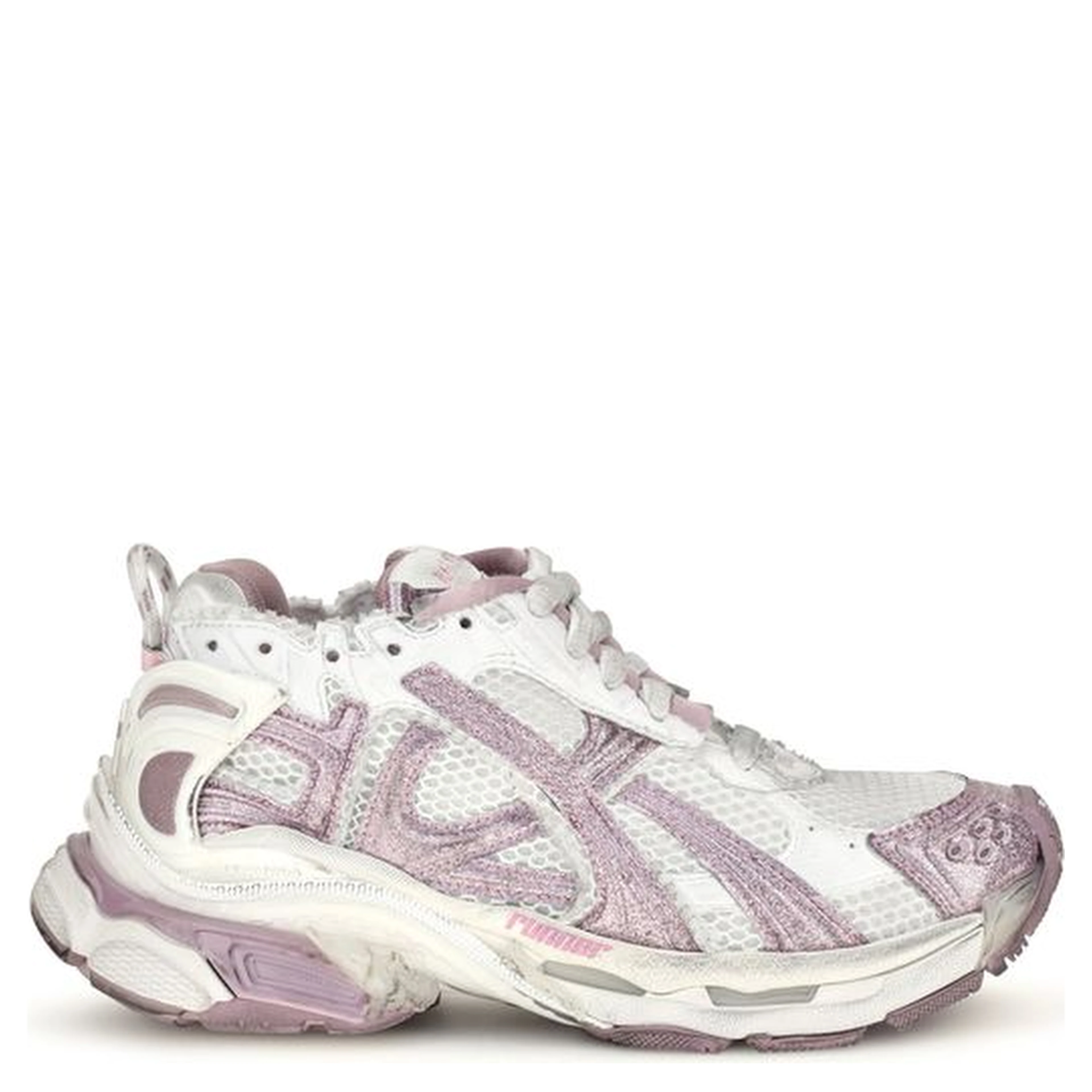 Purple Polyester Athletic Sneakers