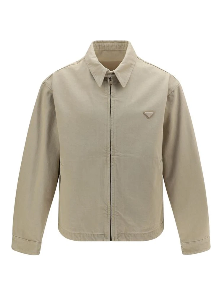 Beige Cotton Denim Jacket