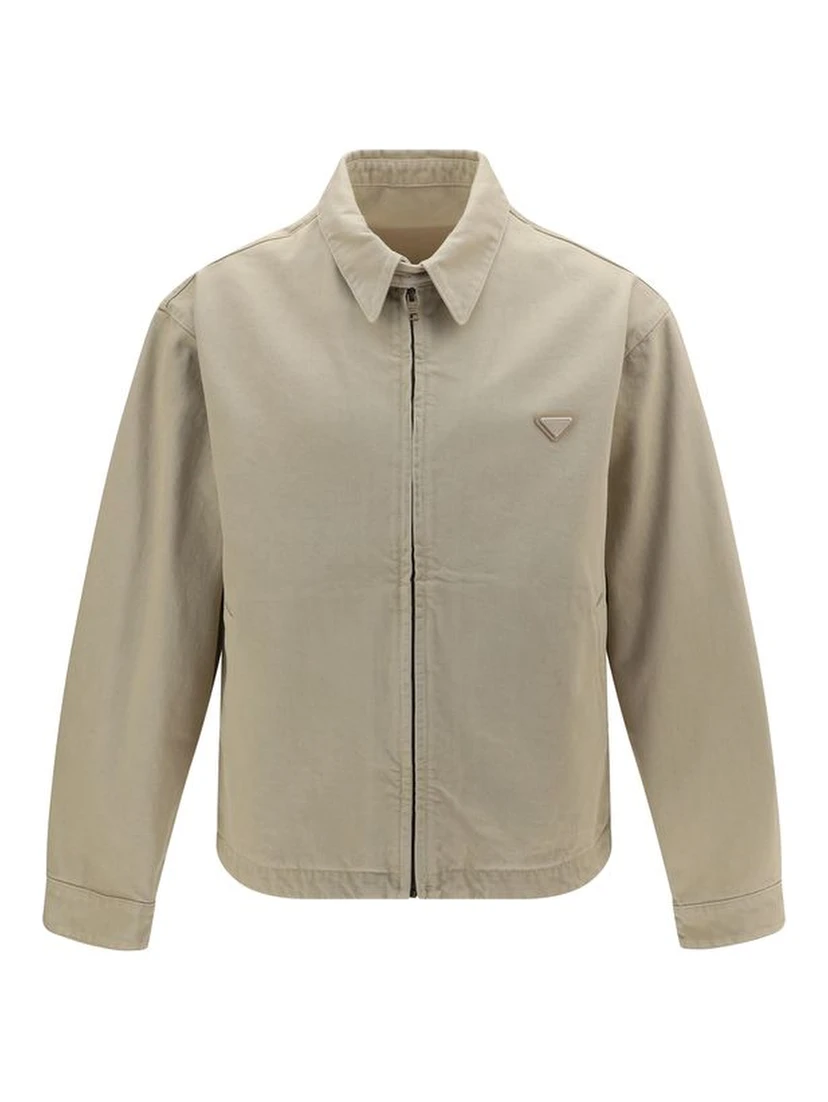Beige Cotton Denim Jacket