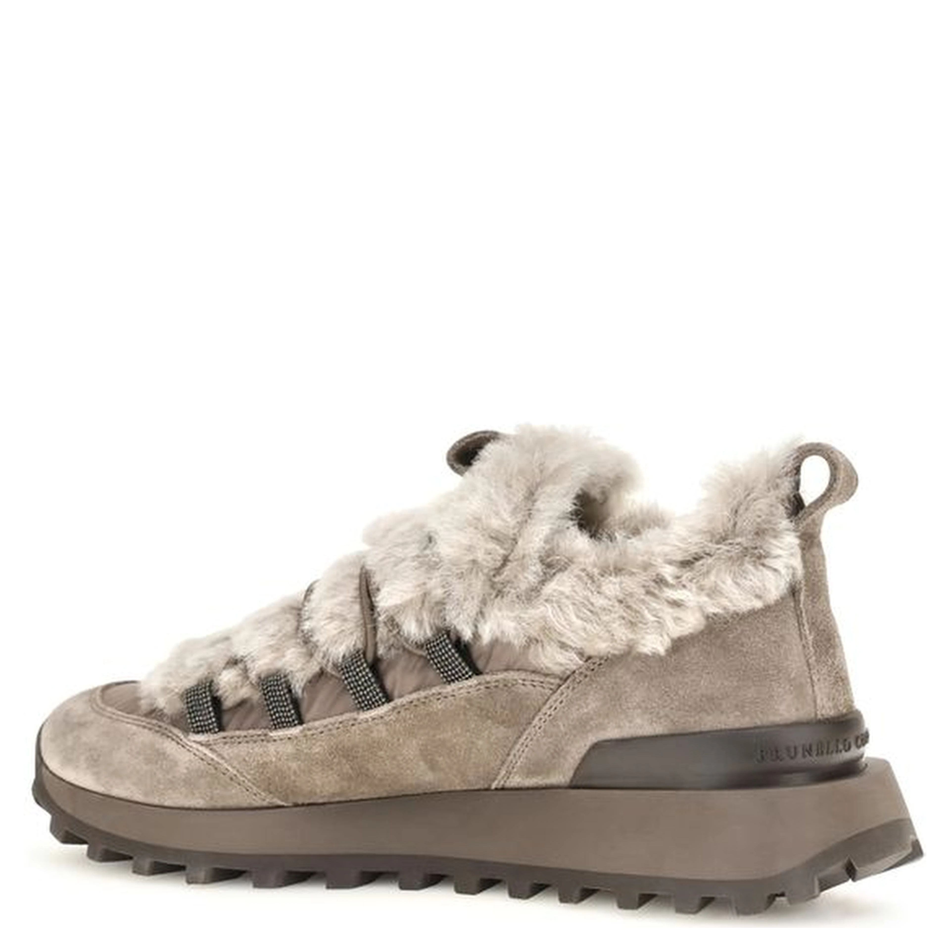 Gray Suede Leather Athletic Sneakers