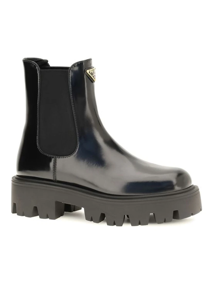 Black Calf Leather Bos Taurus Chelsea Boots