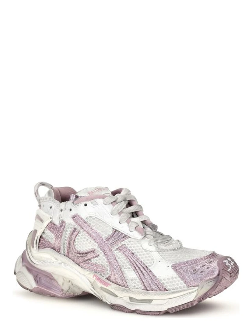 Purple Polyester Athletic Sneakers