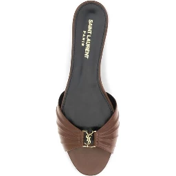 Brown Calf Leather Bos Taurus Mules