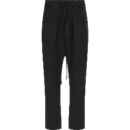 Black Cotton Casual Pants
