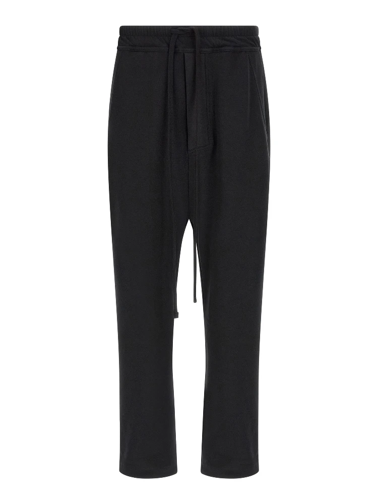 Black Cotton Casual Pants