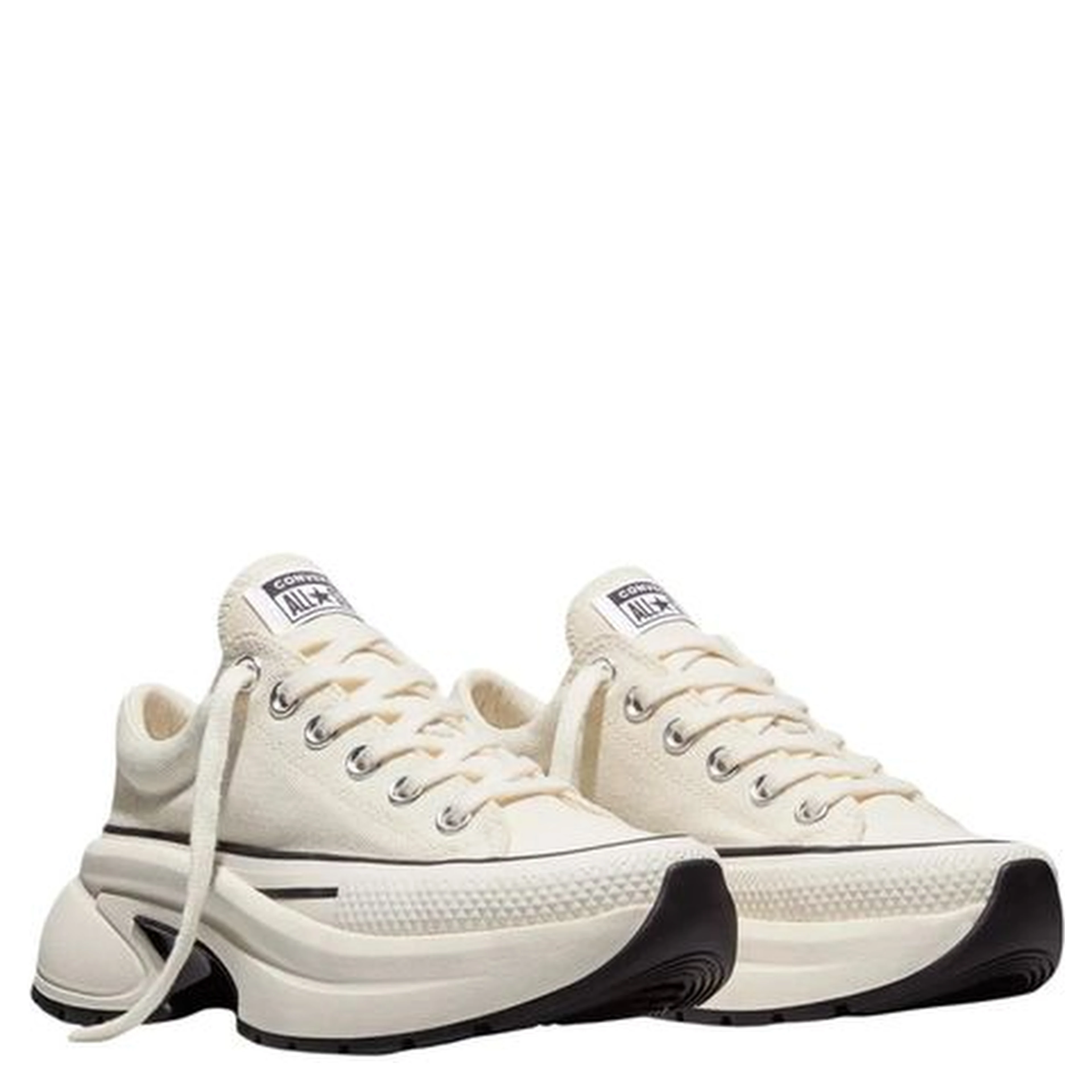 Black And White Textile Chunky Sneakers