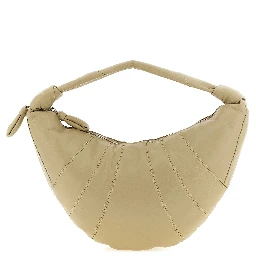 Beige Lamb Leather Shoulder Bag