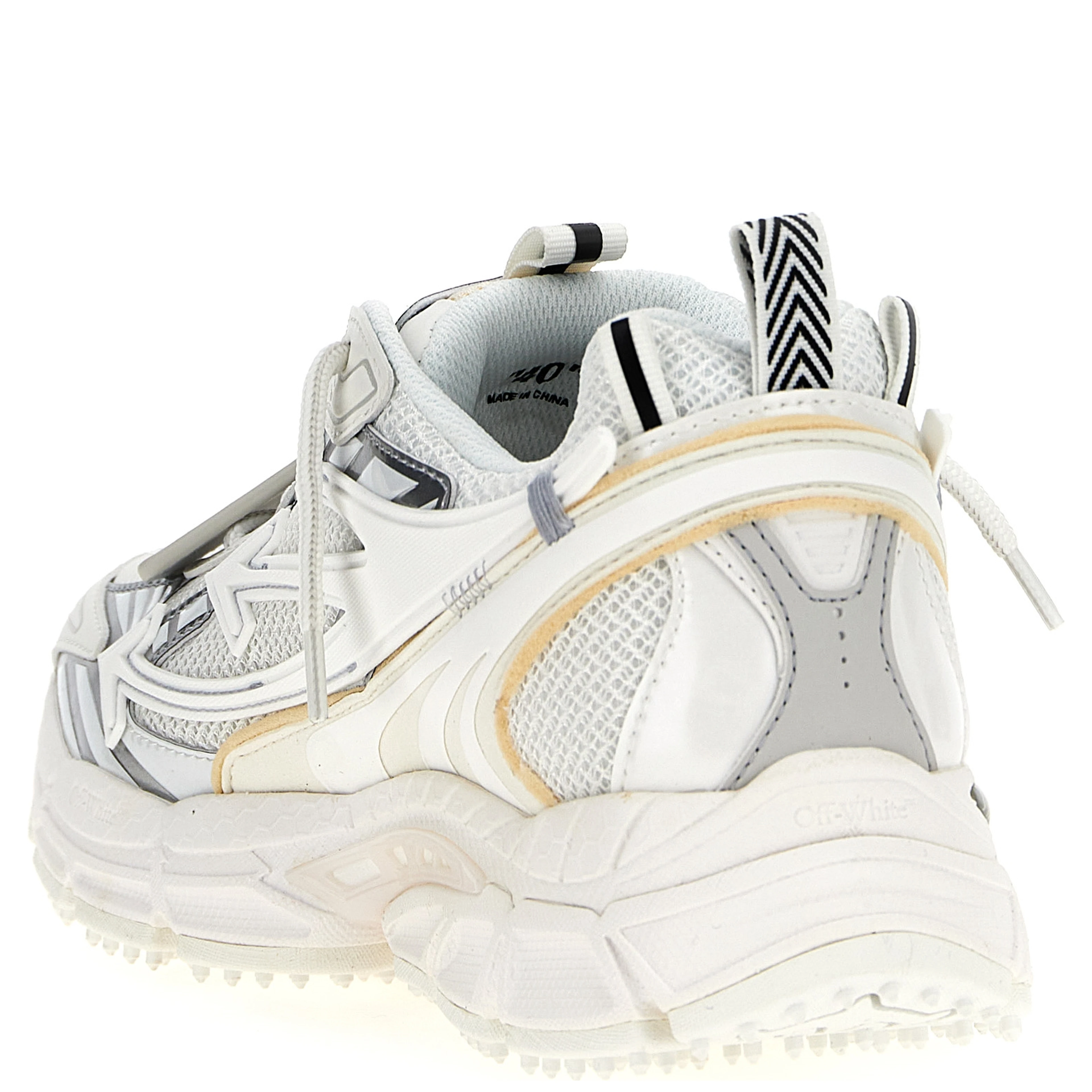 White Polyethylene Athletic Sneakers
