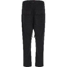 Black Cotton Casual Pants