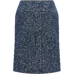Blue Cotton Midi Skirt