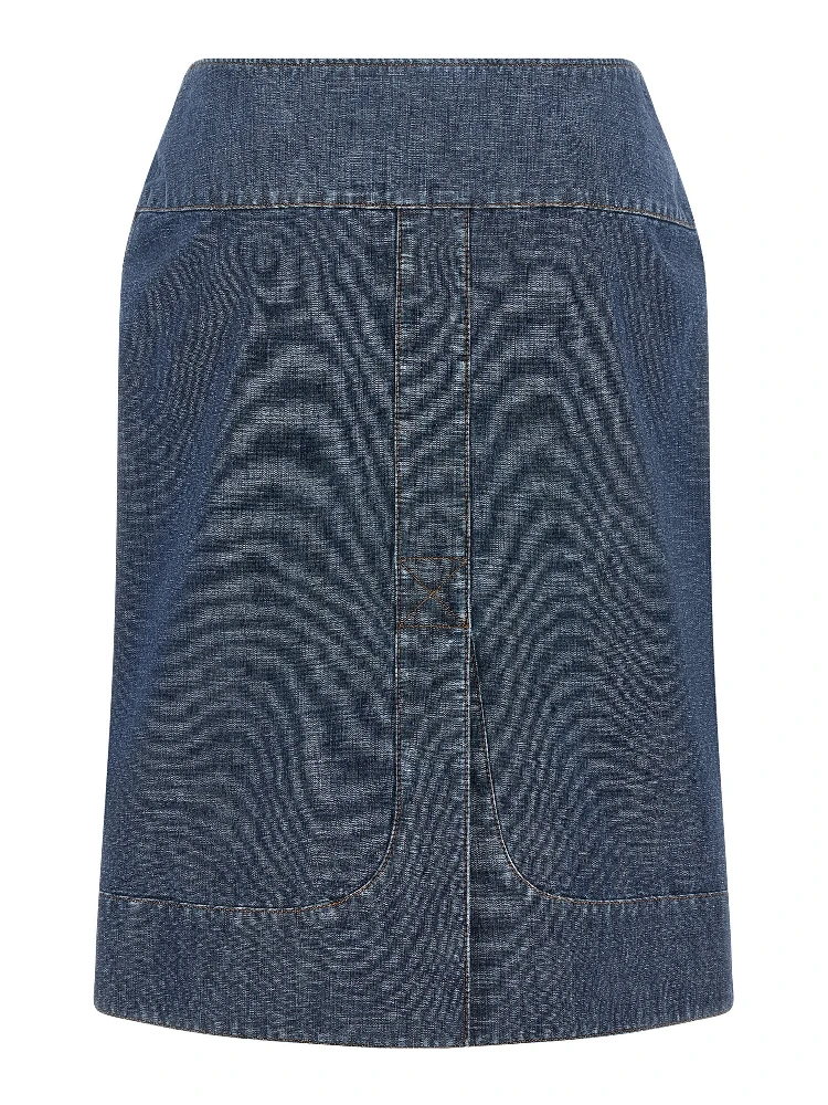 Blue Cotton Midi Skirt alternative