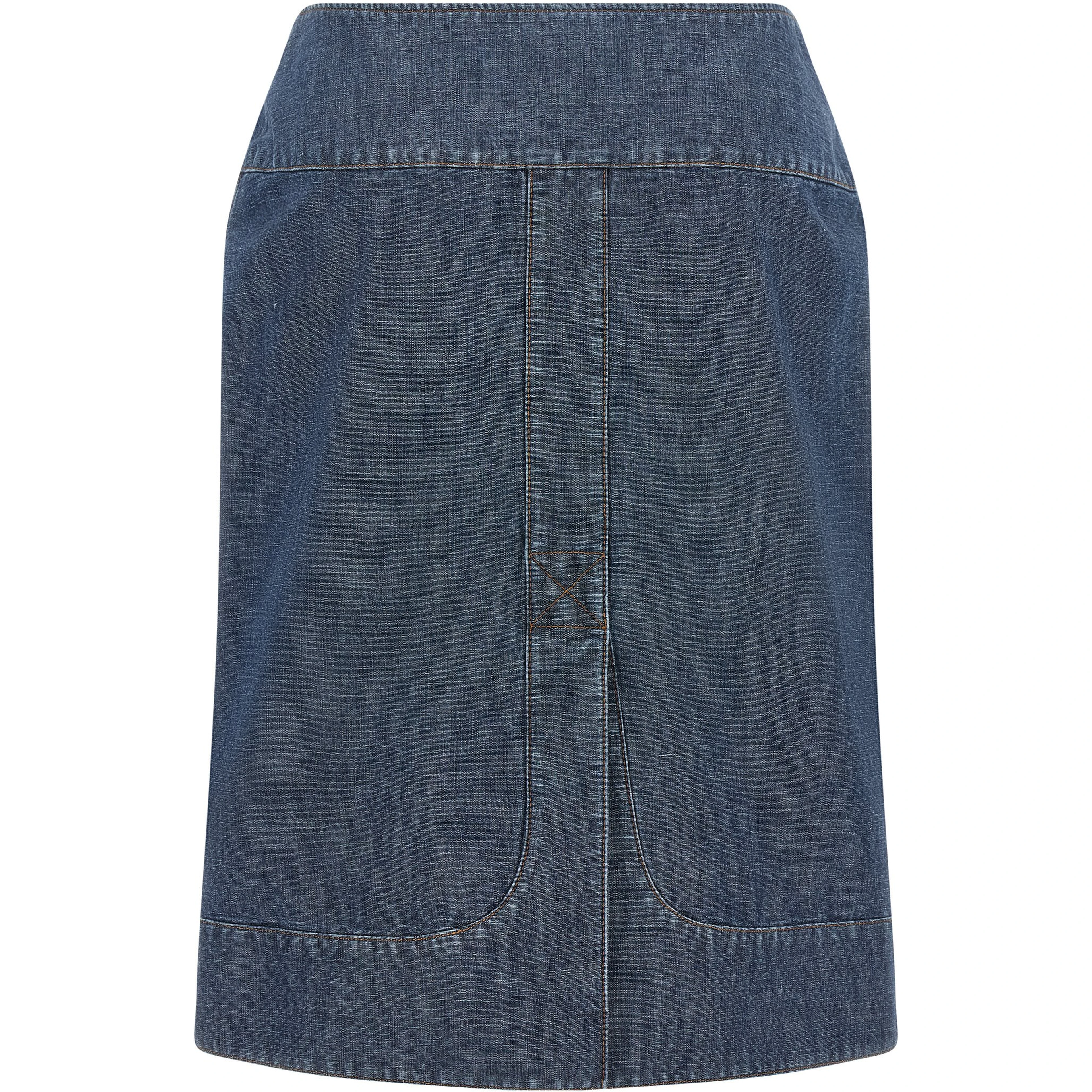 Blue Cotton Midi Skirt
