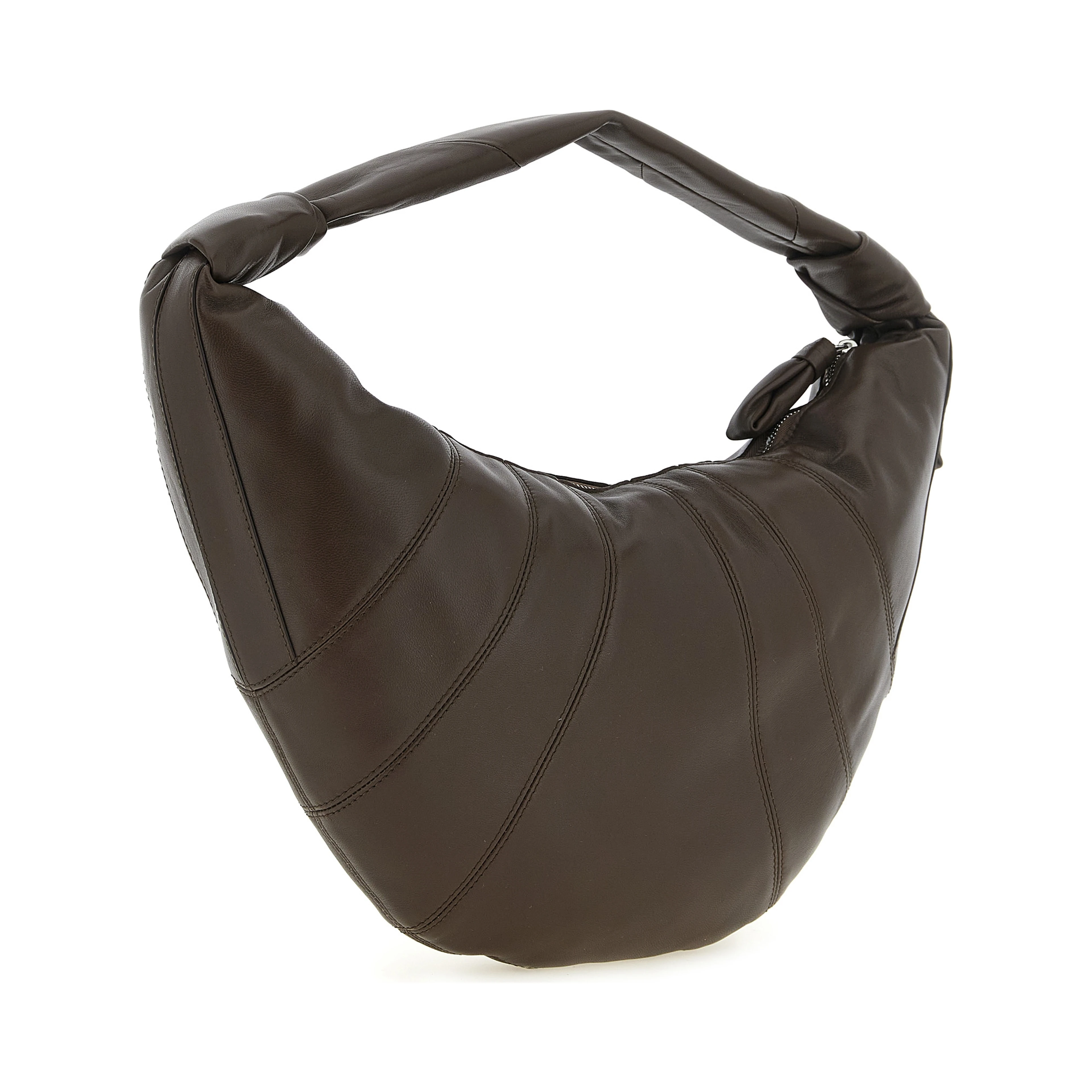 Brown Lamb Leather Shoulder Bag