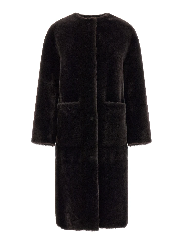 Brown Lamb Fur Coat