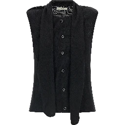 Black Wool Sleeveless Jacket