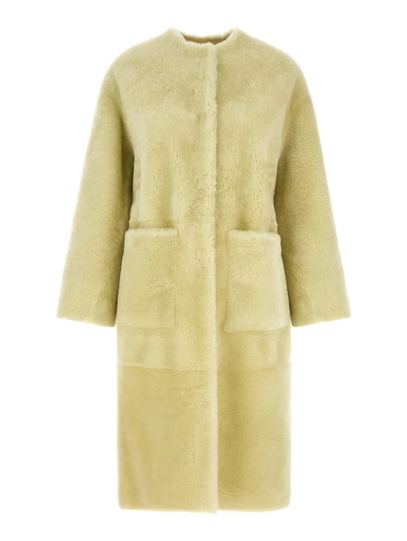 Bicolor Lamb Fur Coat