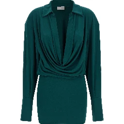 Bicolor Polyester Short Dress
