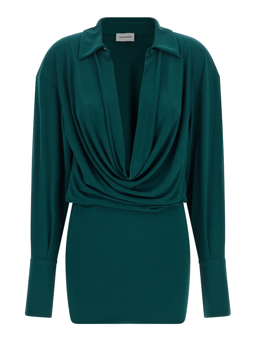 Bicolor Polyester Short Dress