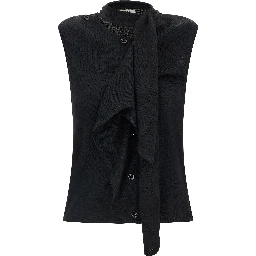 Black Wool Sleeveless Jacket