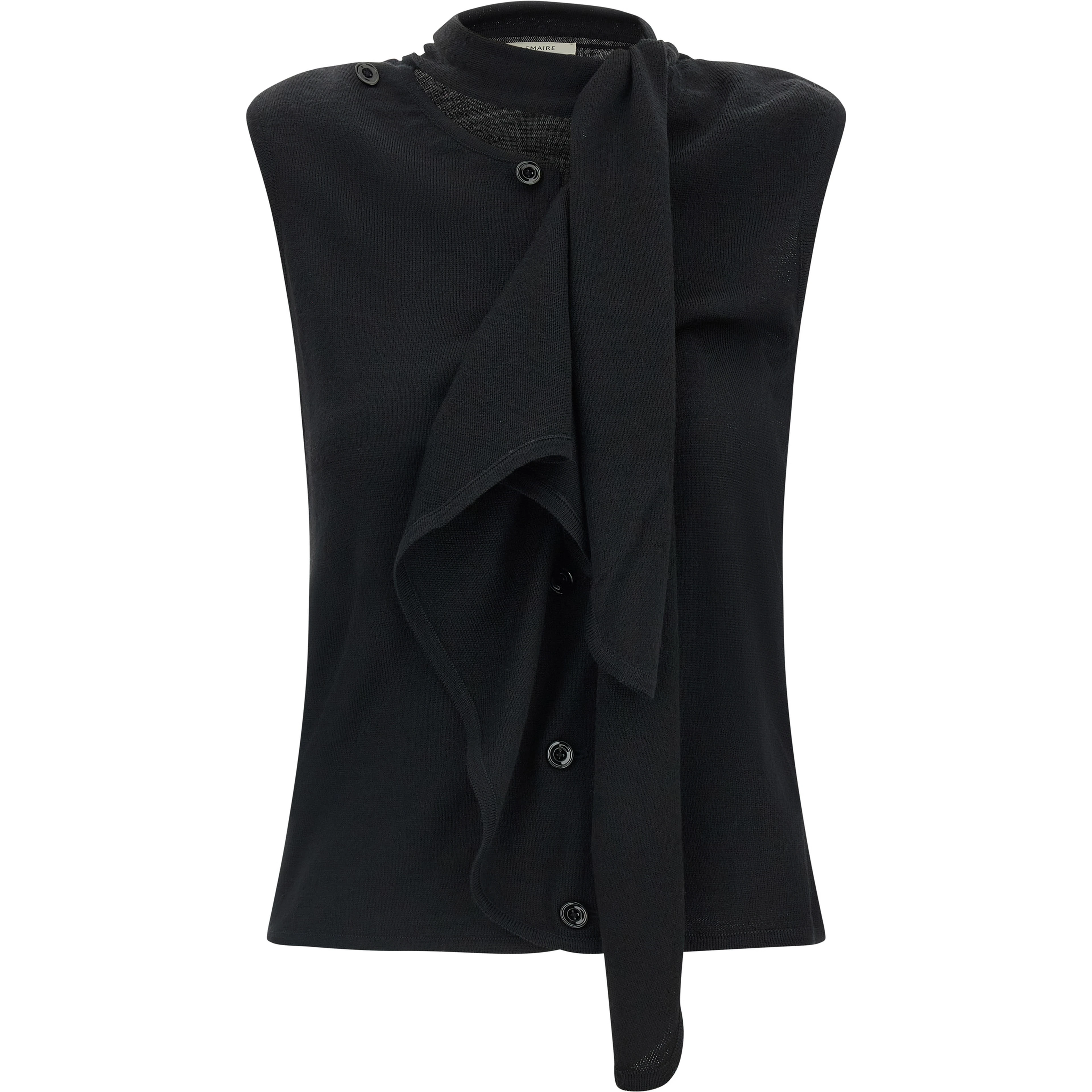 Black Wool Sleeveless Jacket